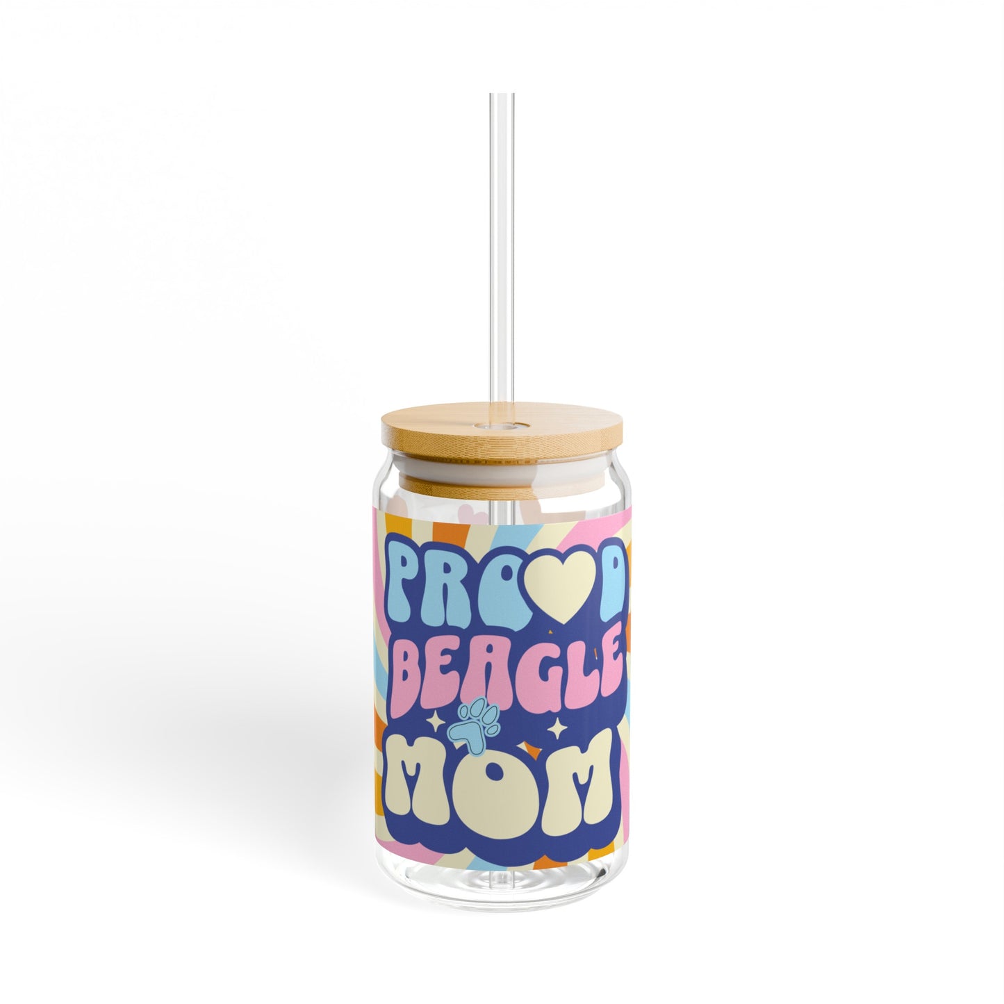 Proud Beagle Mom Coffee Sipper Glass Gift For Dog Lovers