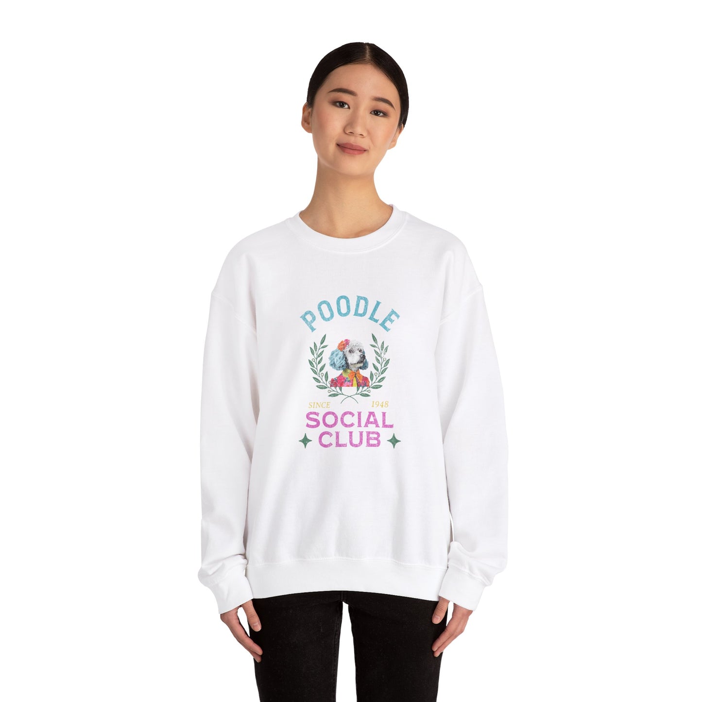 Poodle Social Club Crewneck Sweatshirt Gift for Dog Lovers