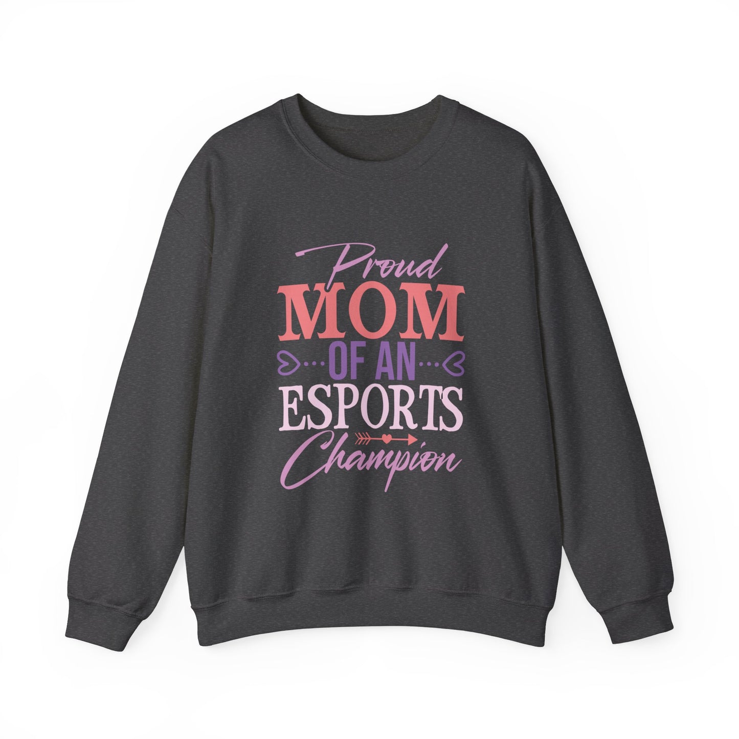 Gamer Mom Esports Champ Crew Neck Sweatshirt for Cheering Gaming Kids in Competetion Tournament Apparel for Video Game Playing Competition Arena E-Gaming E-Sports Events