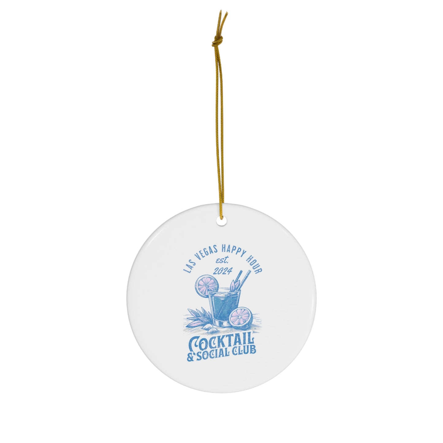 Las Vegas Happy Hour Cocktail and Social Club Christmas Tree Ornament Gift for Vegas Lovers