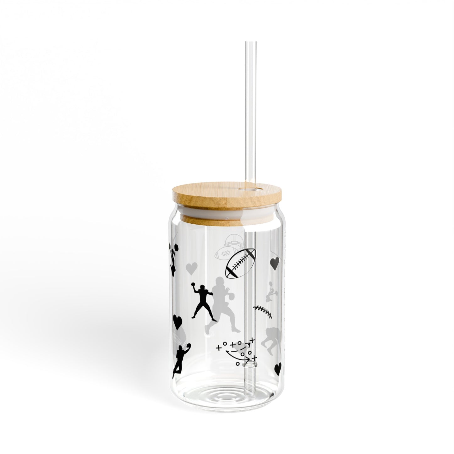 Sundays Are For Football Coffee Sipper Glass Gift for Sports Lovers