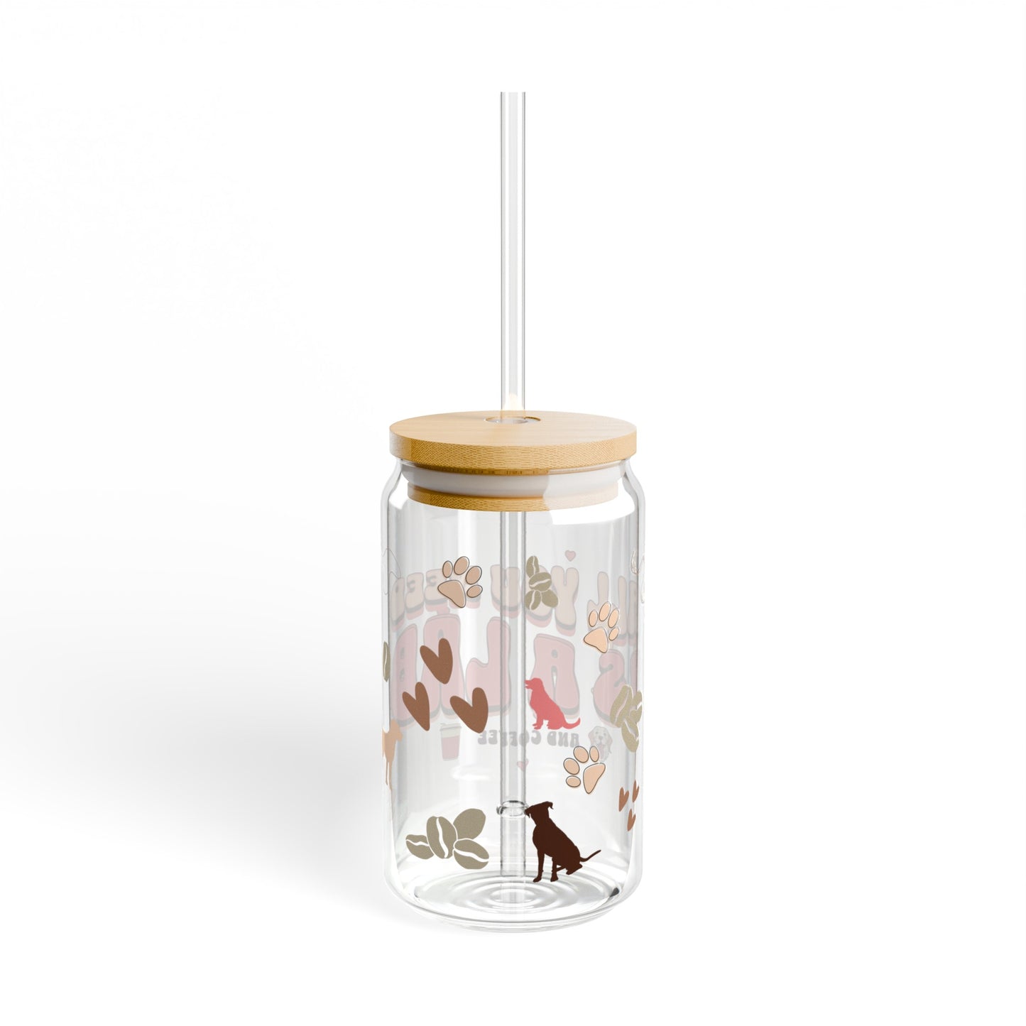 Proud Dog Aunt Coffee Sipper Glass for Animal Aunts and Coffee Lovers
