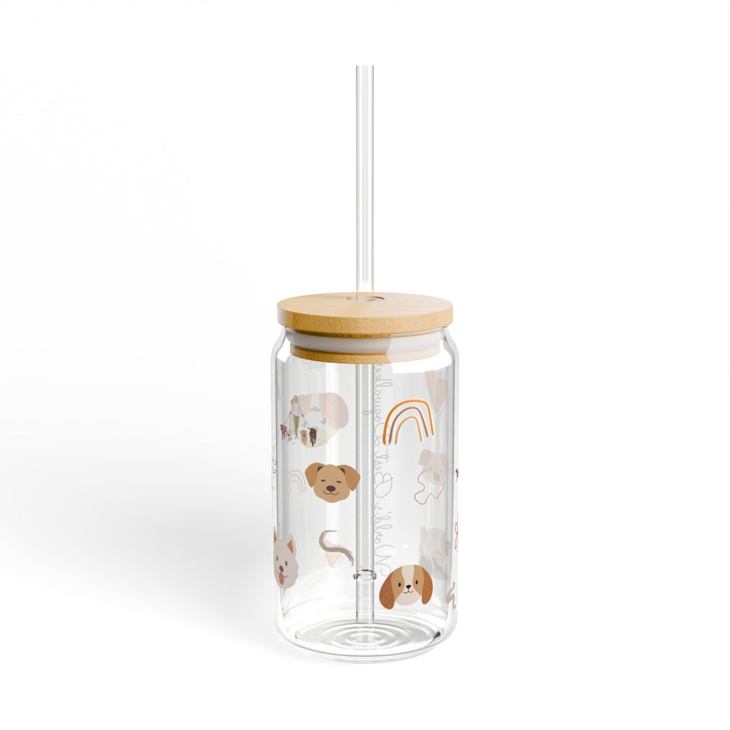 World's Best Dog Walker Glass Coffee Sipper Glass Gift For Animal Lovers