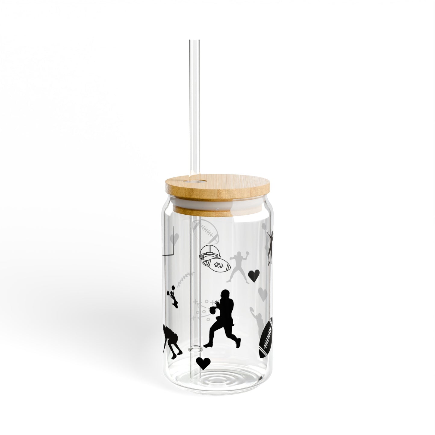 Sundays Are For Football Coffee Sipper Glass Gift for Sports Lovers