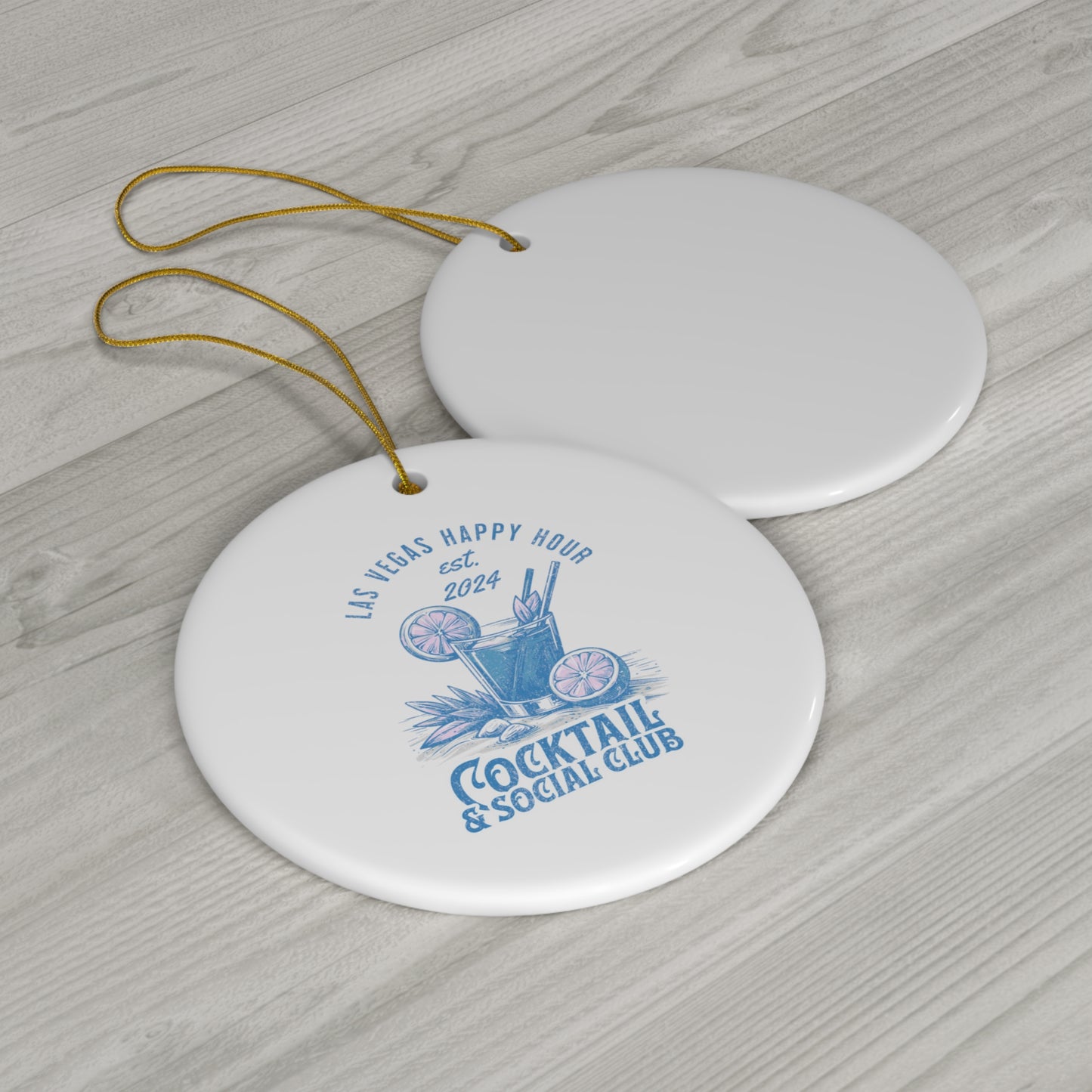 Las Vegas Happy Hour Cocktail and Social Club Christmas Tree Ornament Gift for Vegas Lovers