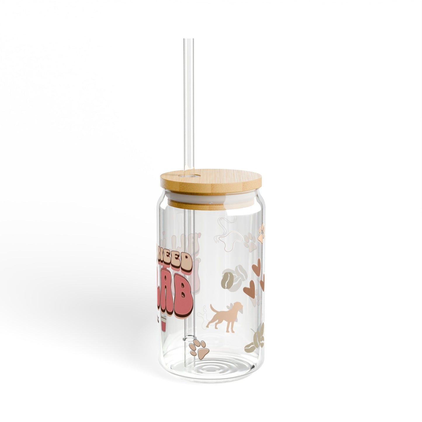 Proud Dog Aunt Coffee Sipper Glass for Animal Aunts and Coffee Lovers