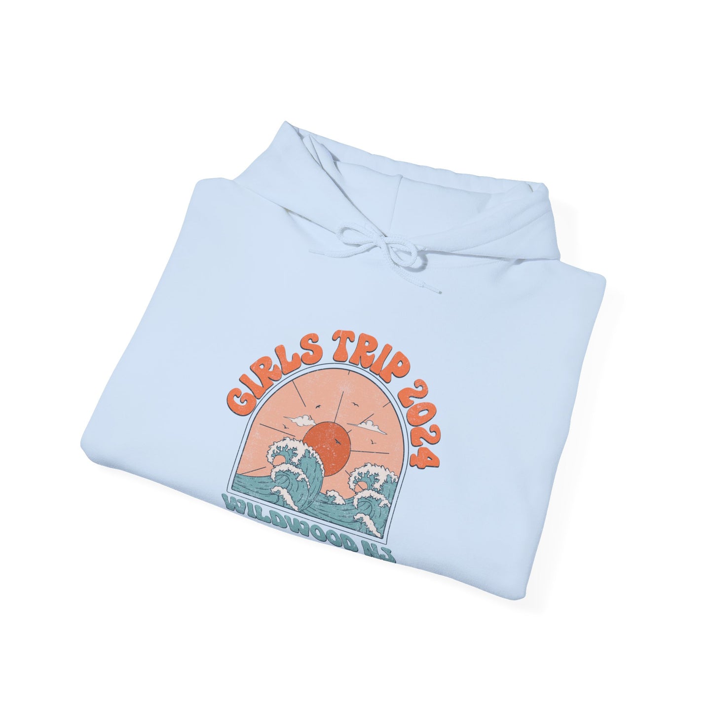 Girls trip Matching Hoodies Wildwood, New Jersey 2024 Beach Holiday Shore Visit Girls Night Out Irish Weekend Moms Hoodies