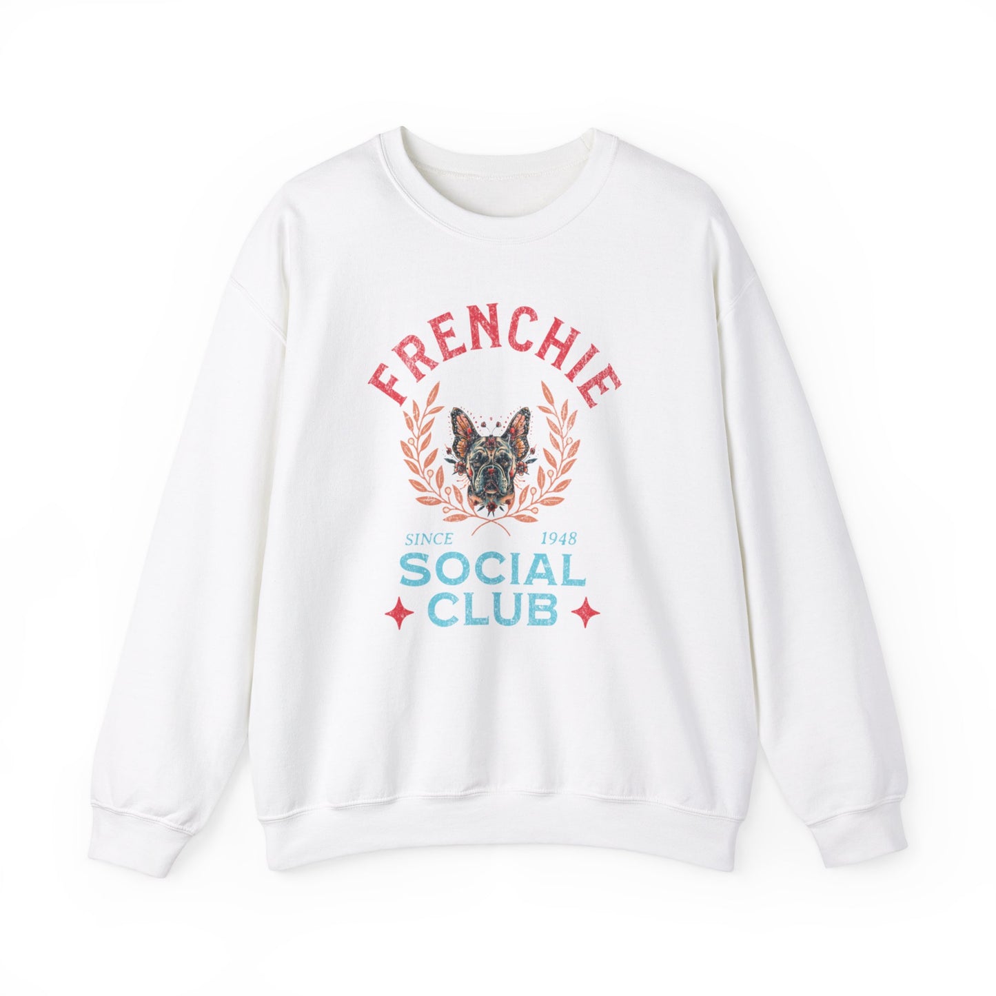 Frenchie Social Club Crew Neck Sweatshirt Gift for French Bulldog Dog Lovers