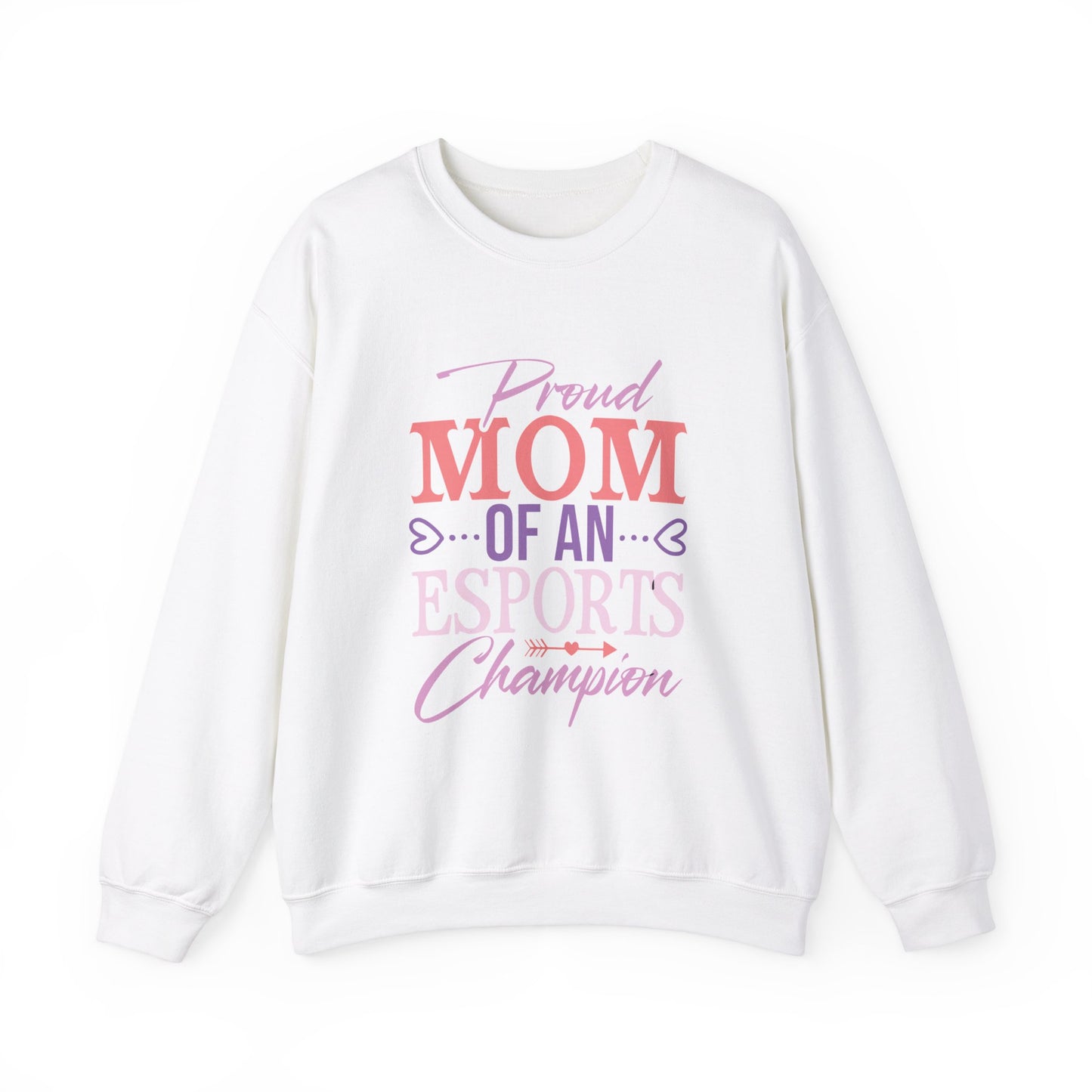 Gamer Mom Esports Champ Crew Neck Sweatshirt for Cheering Gaming Kids in Competetion Tournament Apparel for Video Game Playing Competition Arena E-Gaming E-Sports Events