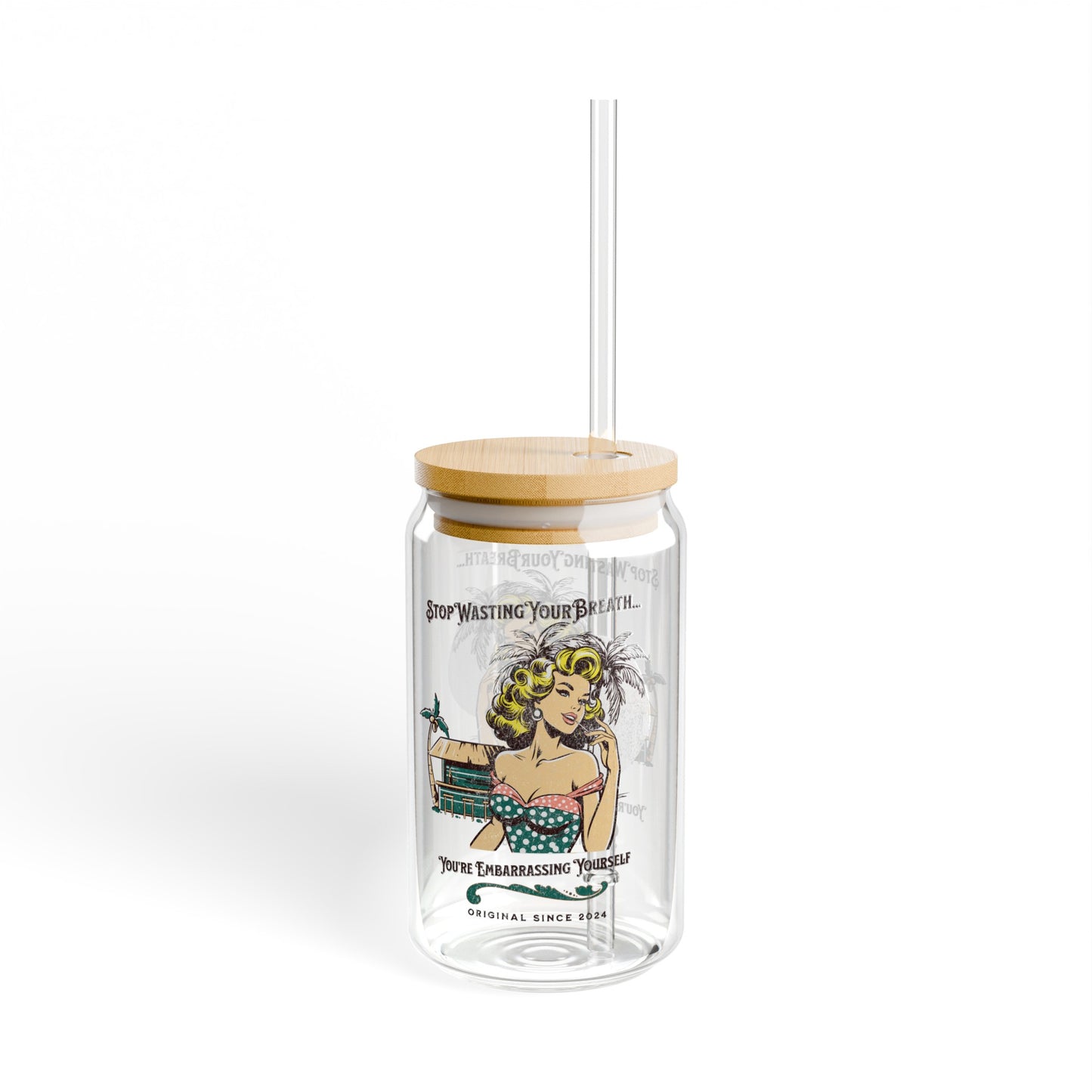 Stop Wasting Your Breath, You're Embarrasing Yourself Coffee Sipper Glass for Eagles and Philadelphia Football Fans