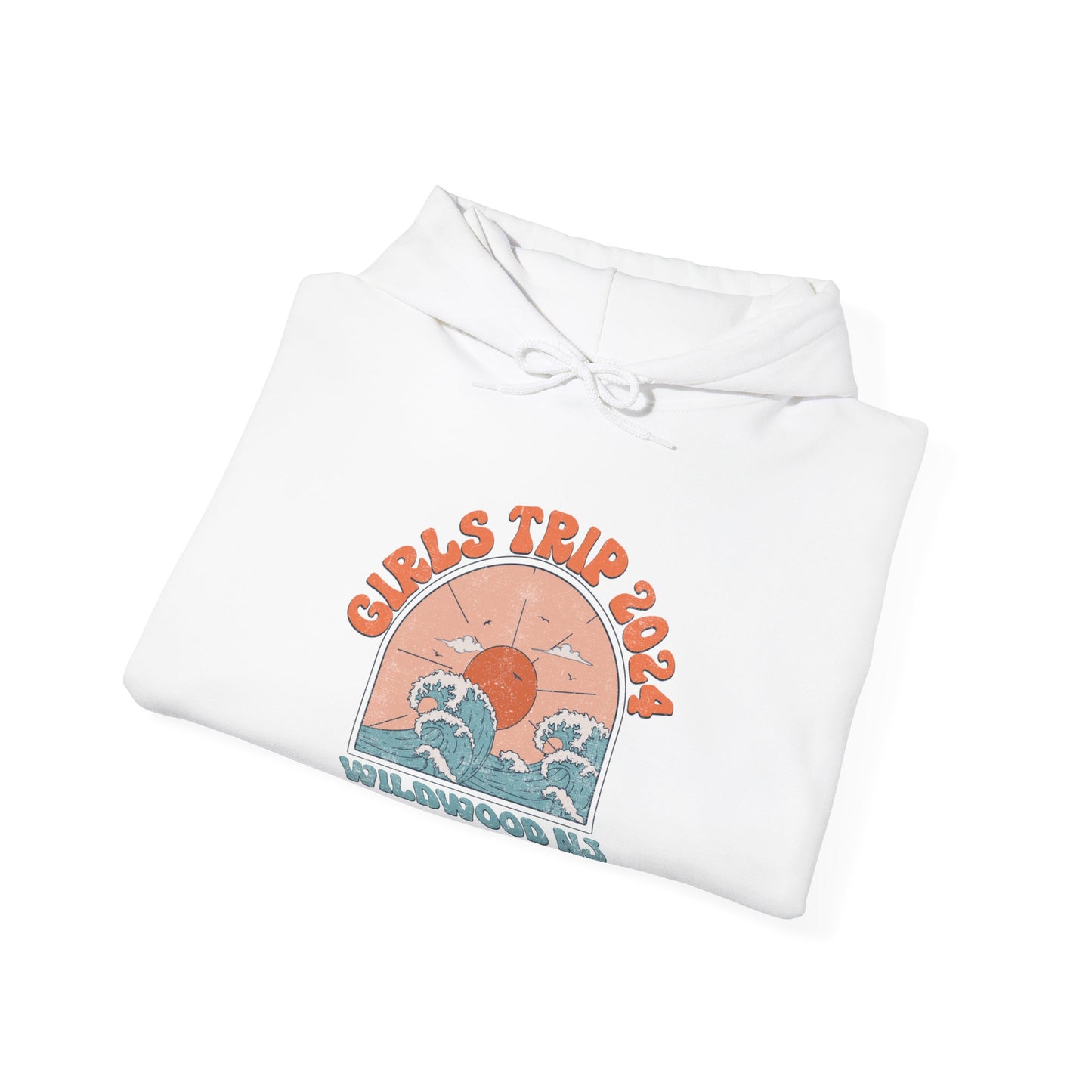 Girls trip Matching Hoodies Wildwood, New Jersey 2024 Beach Holiday Shore Visit Girls Night Out Irish Weekend Moms Hoodies