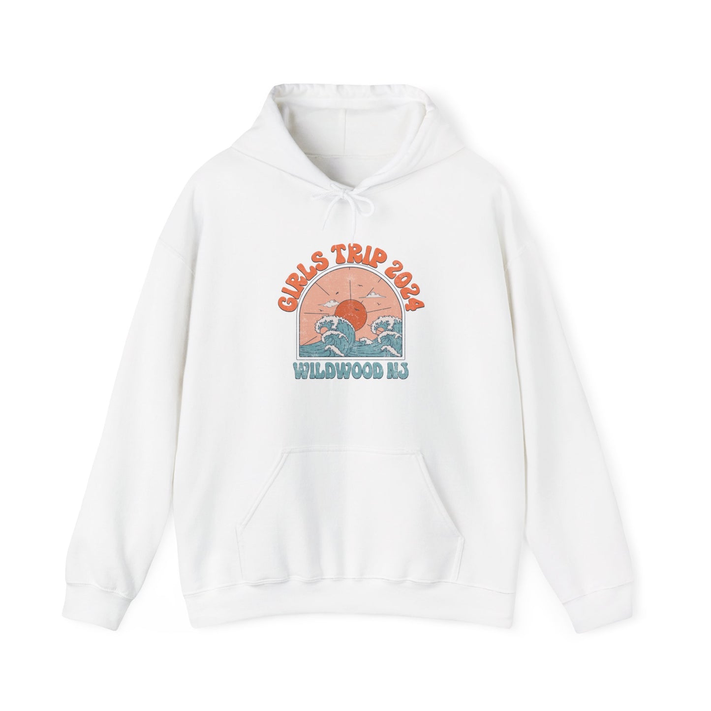 Girls trip Matching Hoodies Wildwood, New Jersey 2024 Beach Holiday Shore Visit Girls Night Out Irish Weekend Moms Hoodies