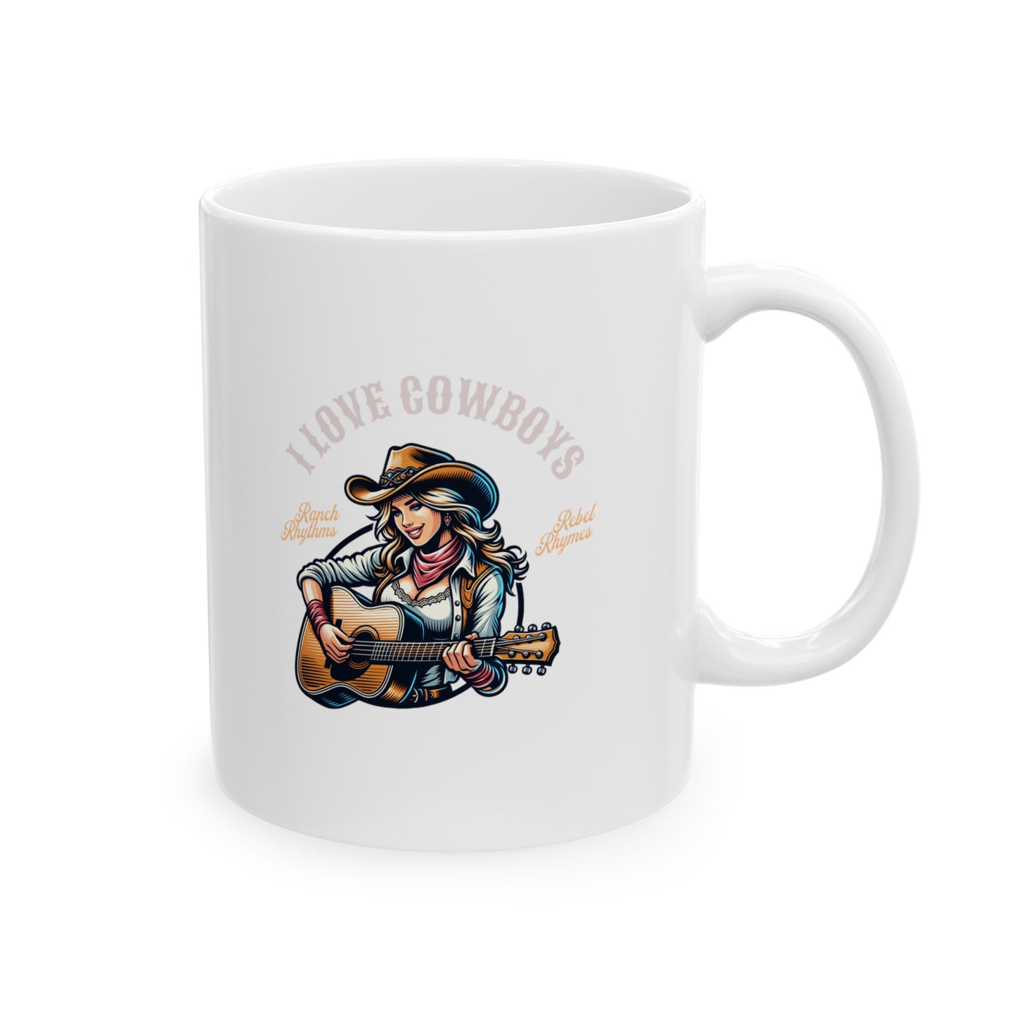 I Love Cowboys Cowgirl Ceramic Mug