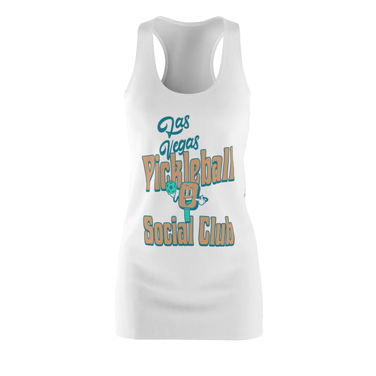 Pickleball as Vegas Social Club Women's Cut & Sew Racerback Dress