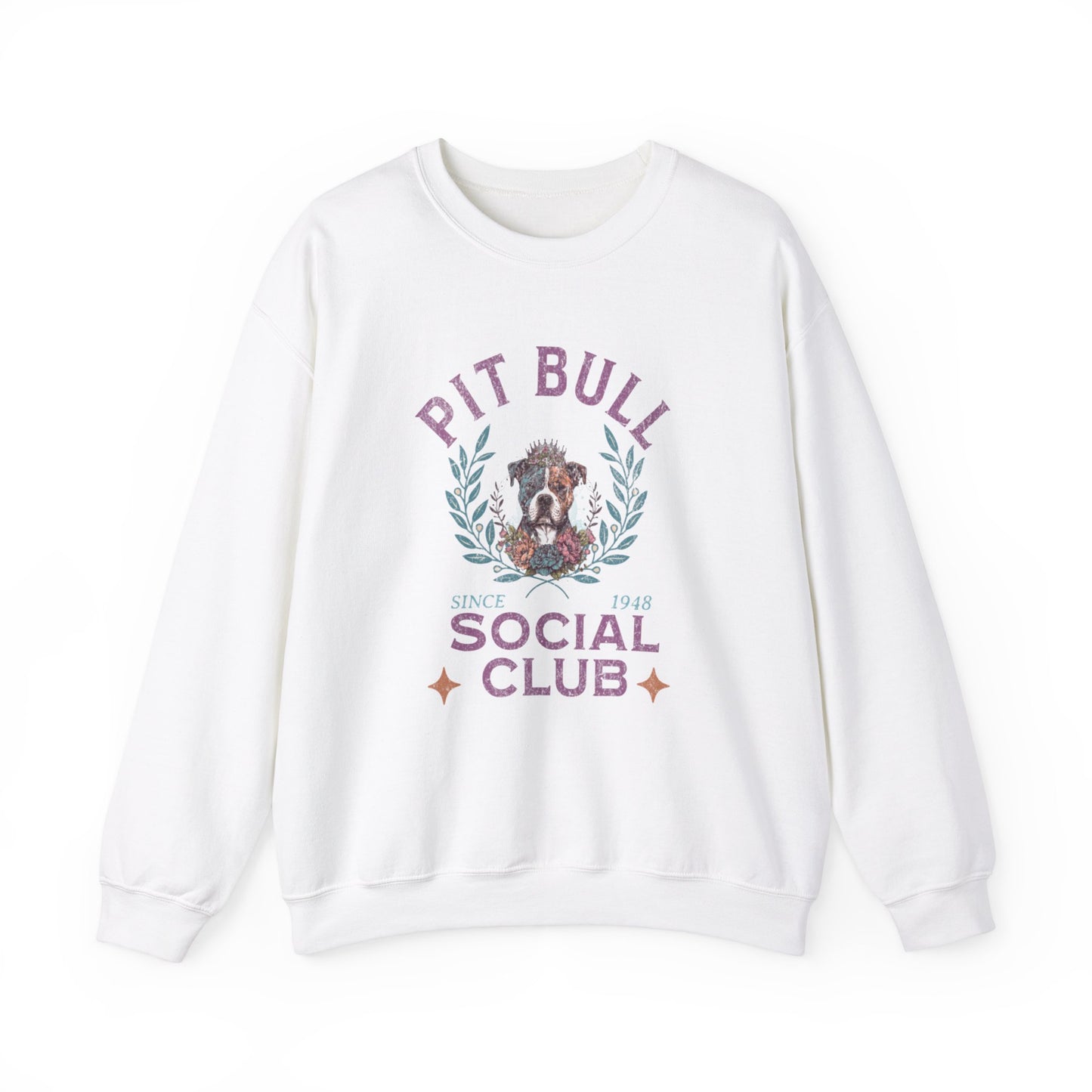 Pit Bull Social Club Crewneck Sweatshirt Gift for Pittie Dog Lovers