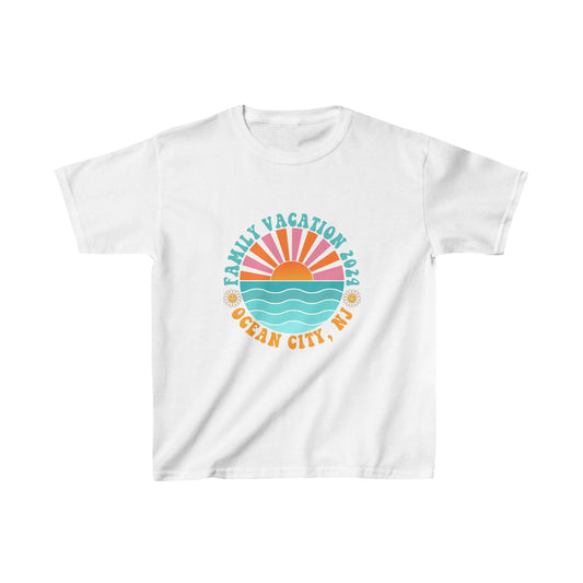 Ocean City NJ Family Vacation 2024 Kids Heavy Cotton™ Tee