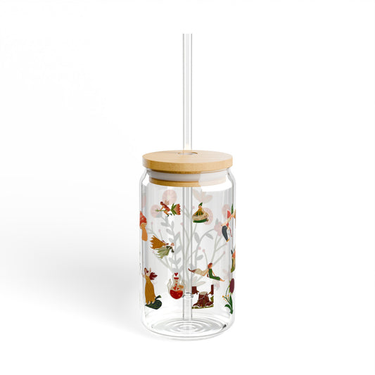 Wildflower Garden Coffee Sipper Glass