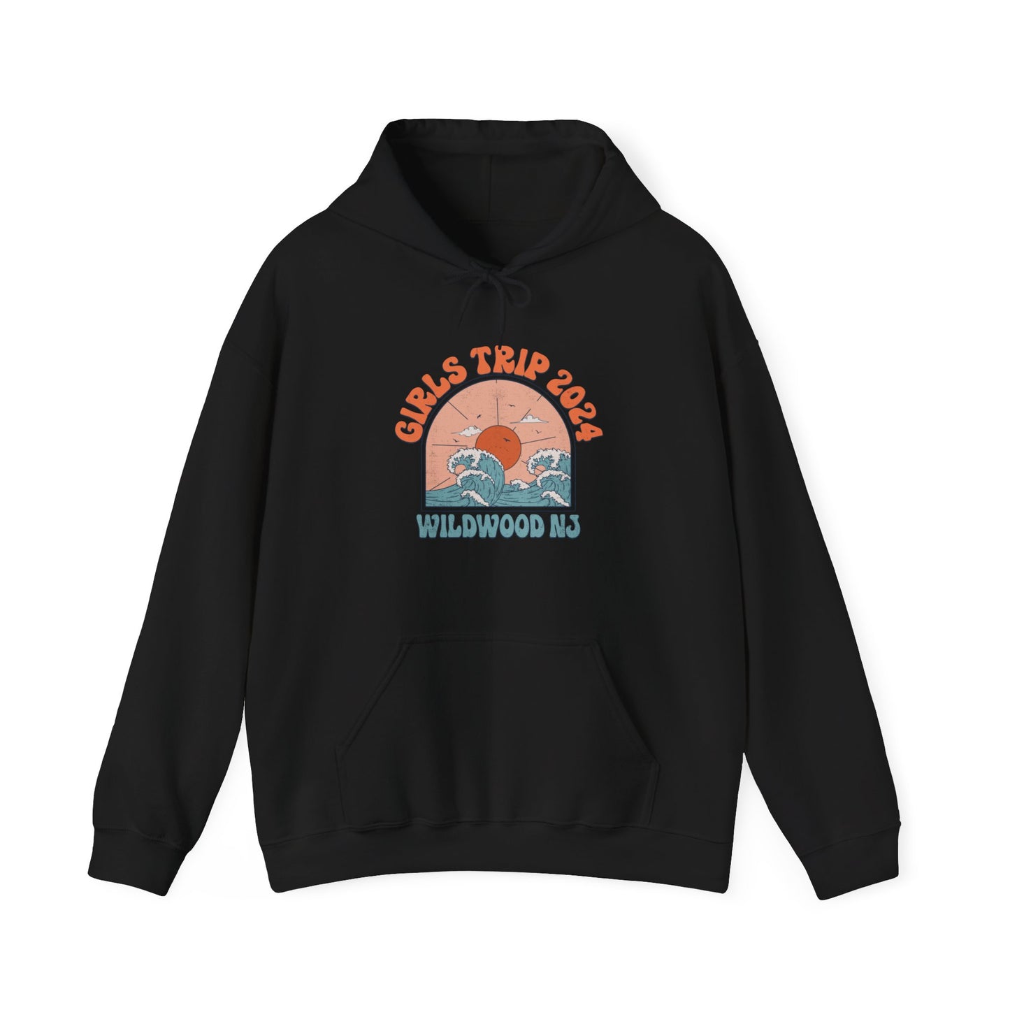 Girls trip Matching Hoodies Wildwood, New Jersey 2024 Beach Holiday Shore Visit Girls Night Out Irish Weekend Moms Hoodies